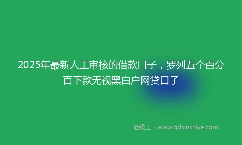 2025年最新人工审核的借款口子，罗列五个百分百下款无视黑白户网贷口子