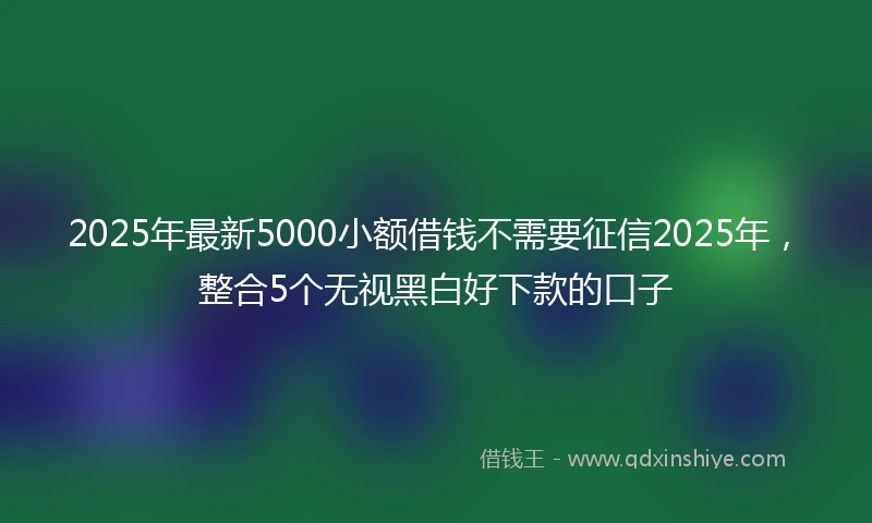 2025年最新5000小额借钱不需要征信2025年，整合5个无视黑白好下款的口子