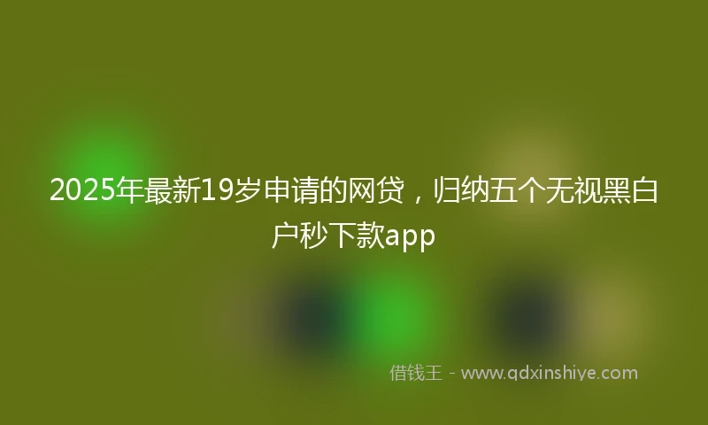 2025年最新19岁申请的网贷，归纳五个无视黑白户秒下款app