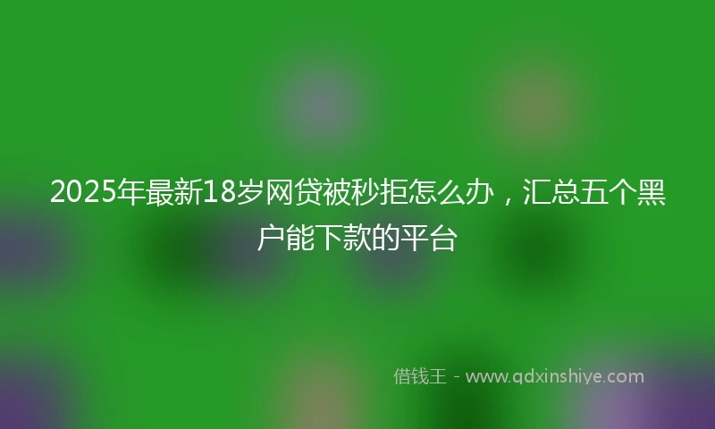 2025年最新18岁网贷被秒拒怎么办，汇总五个黑户能下款的平台