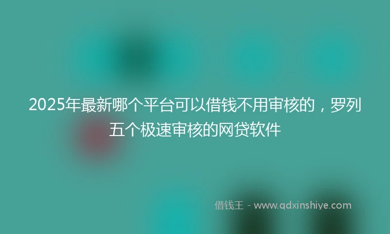 2025年最新哪个平台可以借钱不用审核的，罗列五个极速审核的网贷软件
