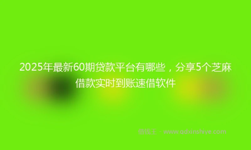 2025年最新60期贷款平台有哪些，分享5个芝麻借款实时到账速借软件