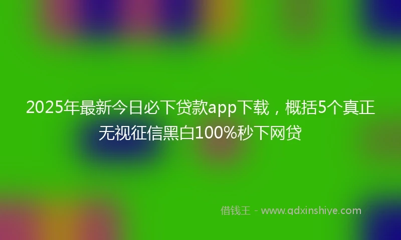 2025年最新今日必下贷款app下载，概括5个真正无视征信黑白100%秒下网贷