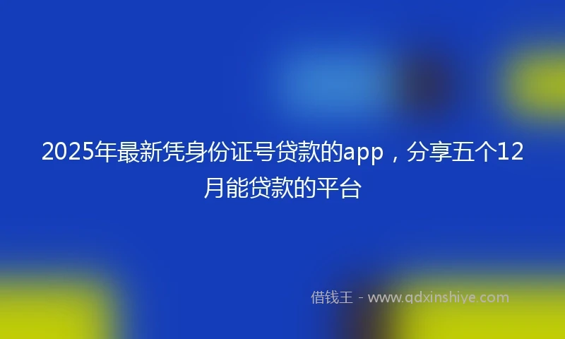2025年最新凭身份证号贷款的app，分享五个12月能贷款的平台