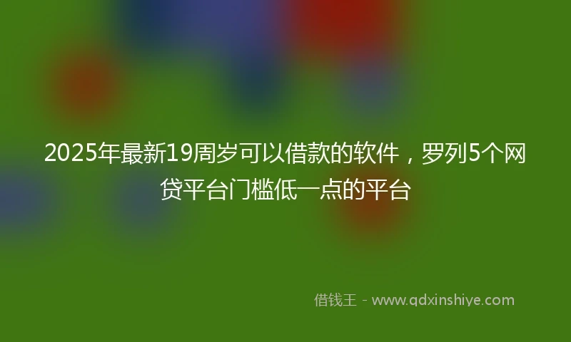 2025年最新19周岁可以借款的软件，罗列5个网贷平台门槛低一点的平台