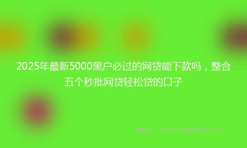 2025年最新5000黑户必过的网贷能下款吗，整合五个秒批网贷轻松贷的口子