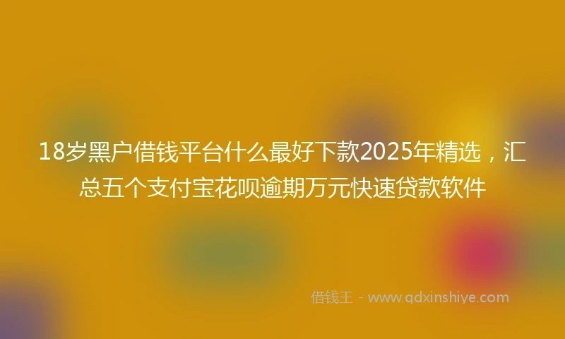 18岁黑户借钱平台什么最好下款2025年精选，汇总五个支付宝花呗逾期万元快速贷款软件