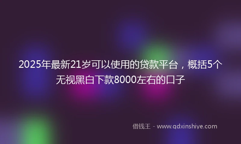 2025年最新21岁可以使用的贷款平台，概括5个无视黑白下款8000左右的口子