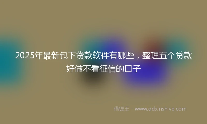 2025年最新包下贷款软件有哪些，整理五个贷款好做不看征信的口子
