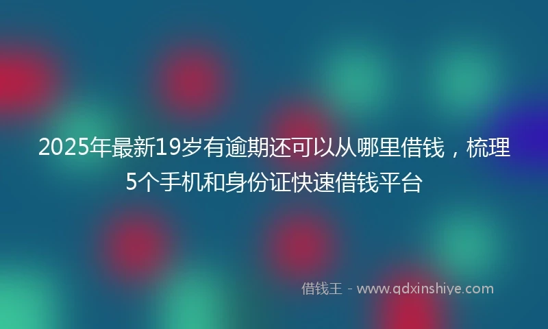 2025年最新19岁有逾期还可以从哪里借钱，梳理5个手机和身份证快速借钱平台