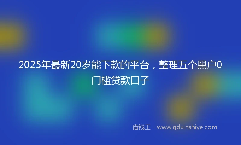 2025年最新20岁能下款的平台，整理五个黑户0门槛贷款口子