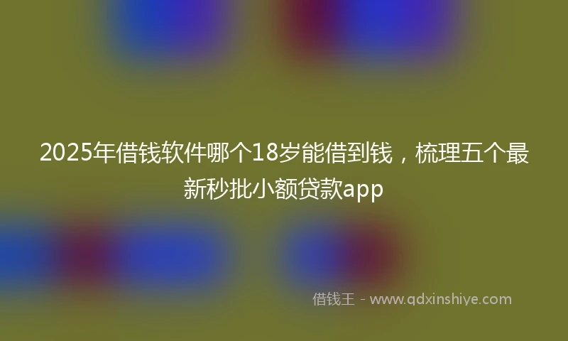 2025年借钱软件哪个18岁能借到钱，梳理五个最新秒批小额贷款app