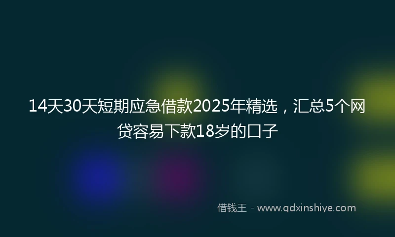 14天30天短期应急借款2025年精选，汇总5个网贷容易下款18岁的口子