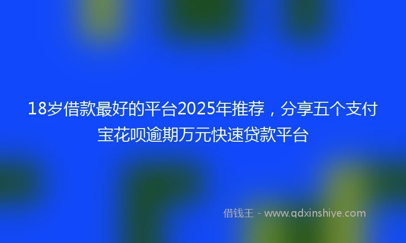 18岁借款最好的平台2025年推荐，分享五个支付宝花呗逾期万元快速贷款平台