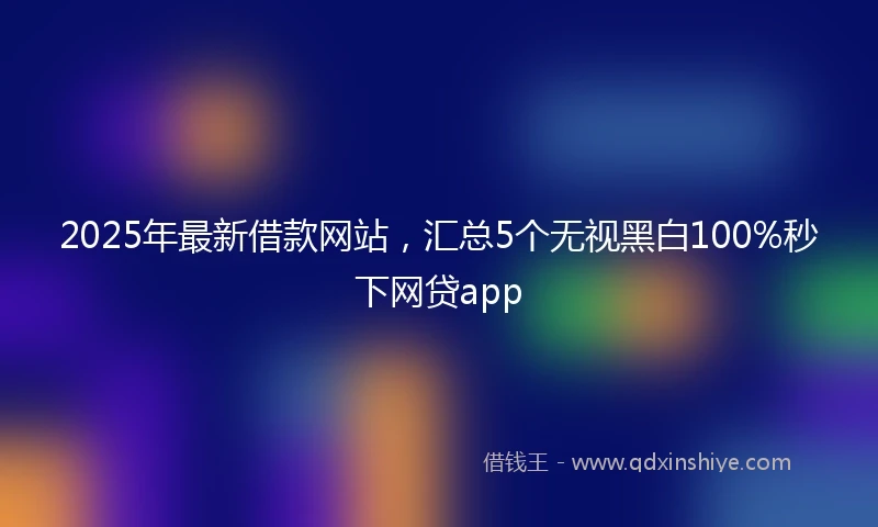 2025年最新借款网站，汇总5个无视黑白100%秒下网贷app