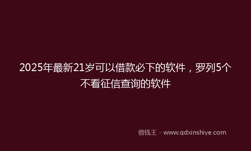 2025年最新21岁可以借款必下的软件，罗列5个不看征信查询的软件