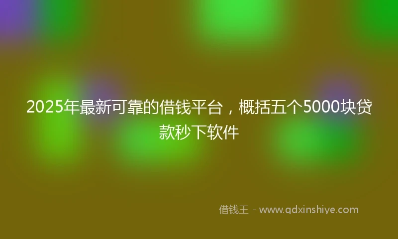 2025年最新可靠的借钱平台，概括五个5000块贷款秒下软件
