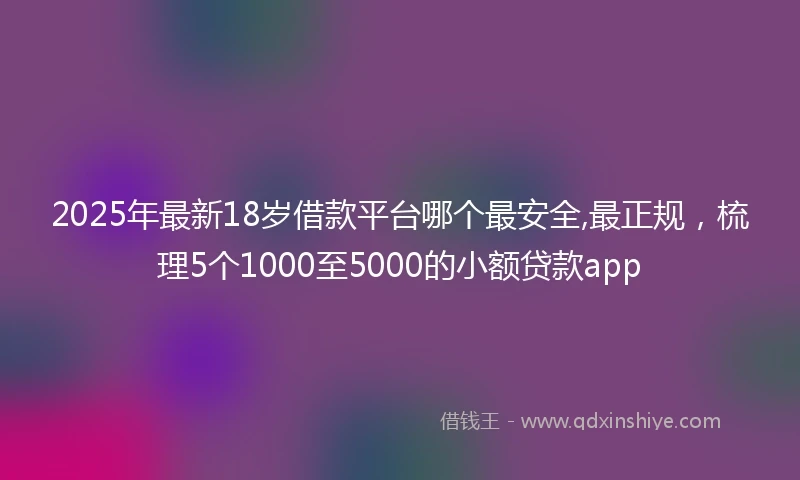 2025年最新18岁借款平台哪个最安全,最正规，梳理5个1000至5000的小额贷款app