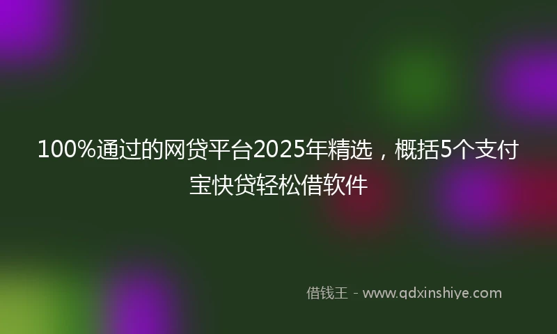 100%通过的网贷平台2025年精选，概括5个支付宝快贷轻松借软件