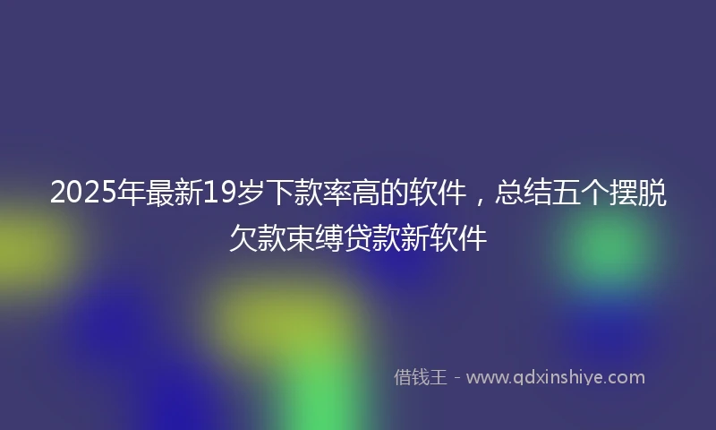 2025年最新19岁下款率高的软件，总结五个摆脱欠款束缚贷款新软件