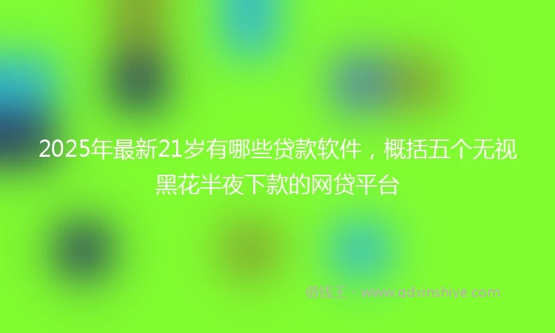 2025年最新21岁有哪些贷款软件，概括五个无视黑花半夜下款的网贷平台