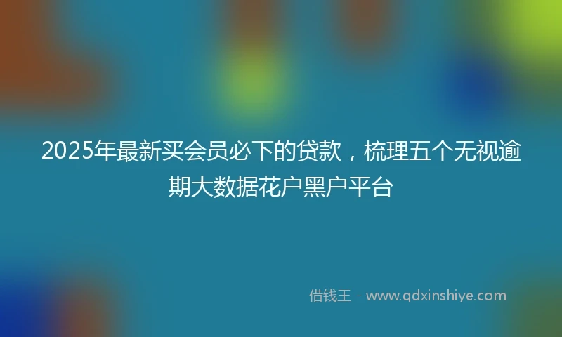 2025年最新买会员必下的贷款，梳理五个无视逾期大数据花户黑户平台