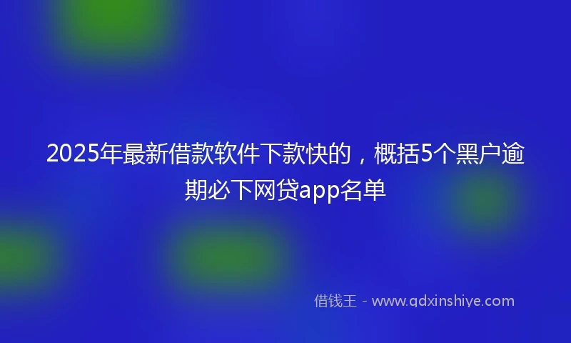 2025年最新借款软件下款快的，概括5个黑户逾期必下网贷app名单