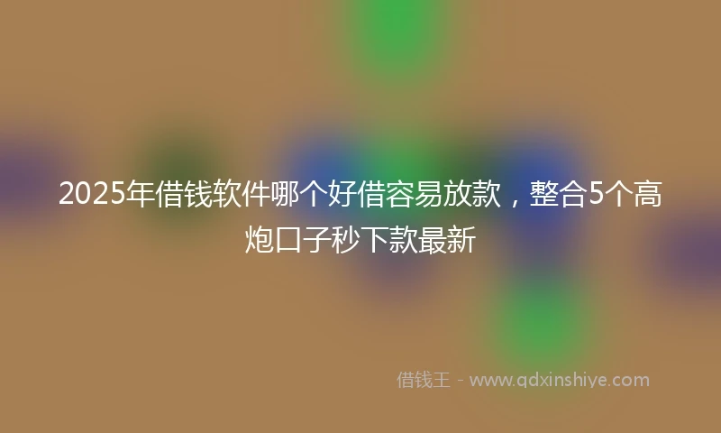 2025年借钱软件哪个好借容易放款，整合5个高炮口子秒下款最新