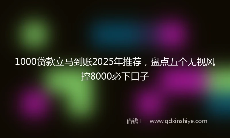 1000贷款立马到账2025年推荐，盘点五个无视风控8000必下口子