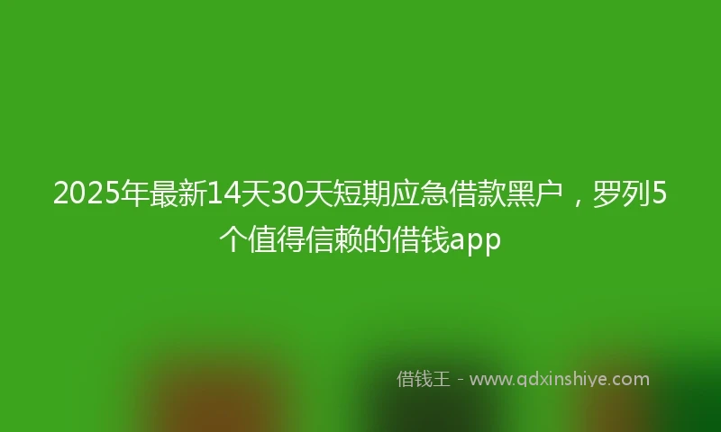 2025年最新14天30天短期应急借款黑户，罗列5个值得信赖的借钱app