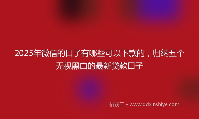 2025年微信的口子有哪些可以下款的，归纳五个无视黑白的最新贷款口子
