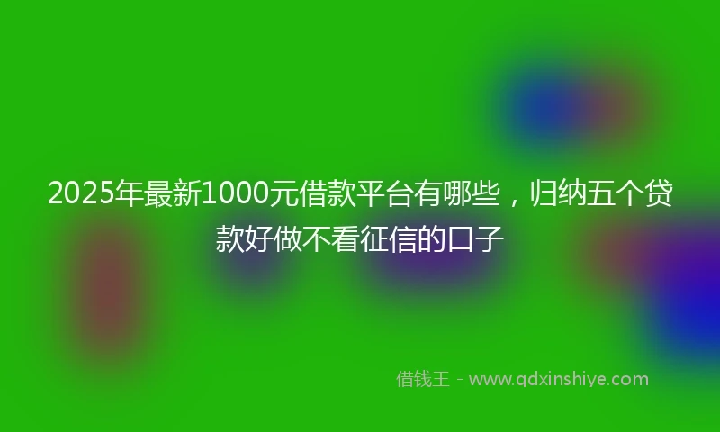 2025年最新1000元借款平台有哪些，归纳五个贷款好做不看征信的口子