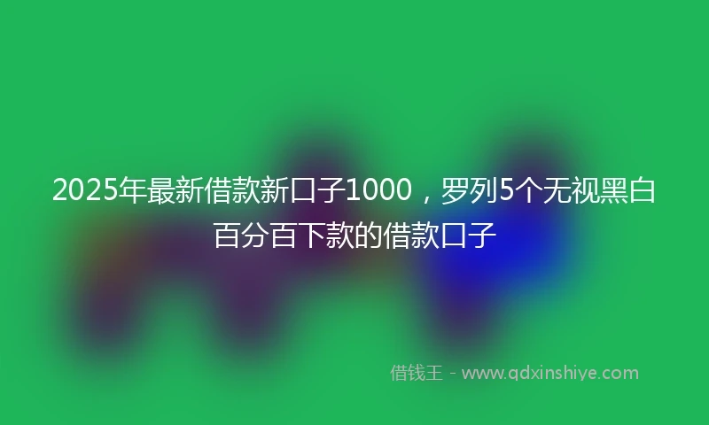 2025年最新借款新口子1000，罗列5个无视黑白百分百下款的借款口子