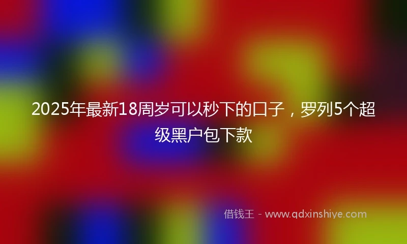 2025年最新18周岁可以秒下的口子，罗列5个超级黑户包下款