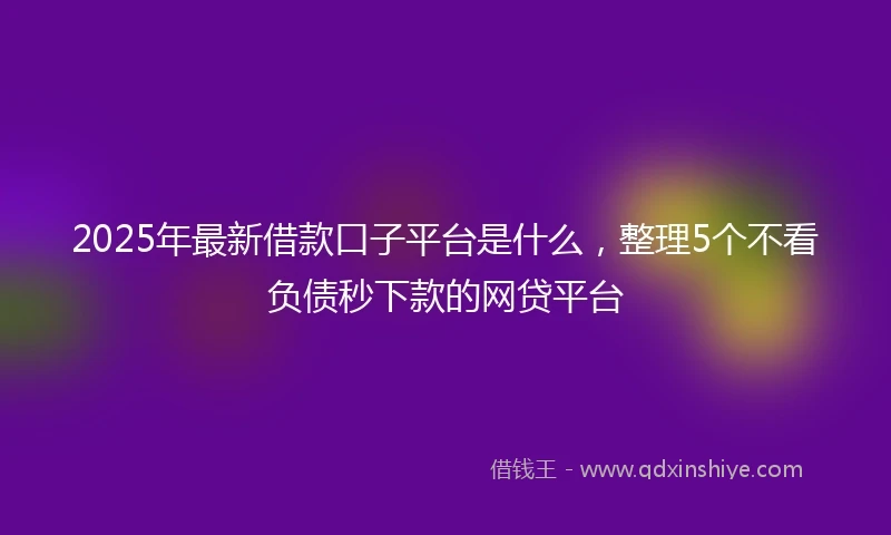 2025年最新借款口子平台是什么，整理5个不看负债秒下款的网贷平台