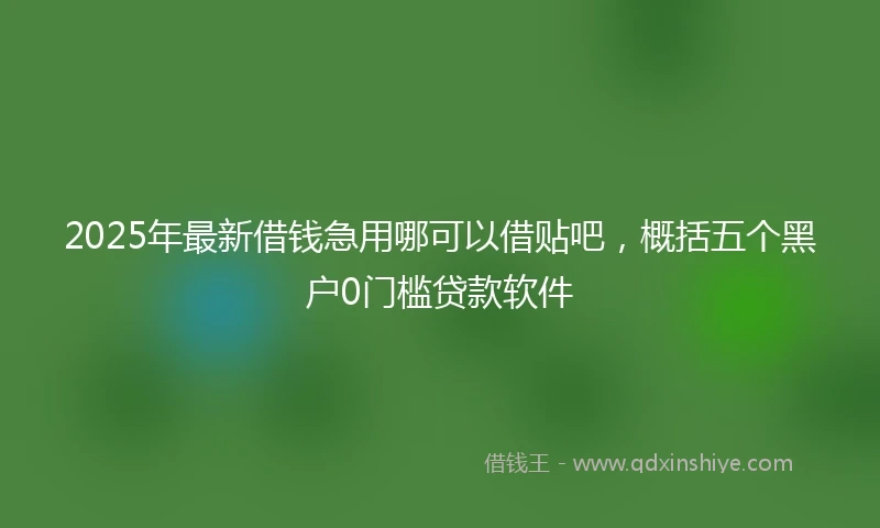 2025年最新借钱急用哪可以借贴吧，概括五个黑户0门槛贷款软件