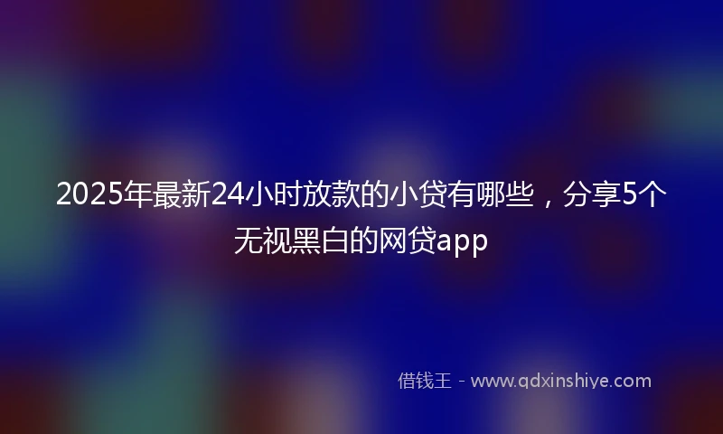 2025年最新24小时放款的小贷有哪些，分享5个无视黑白的网贷app