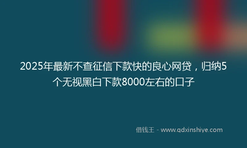 2025年最新不查征信下款快的良心网贷，归纳5个无视黑白下款8000左右的口子