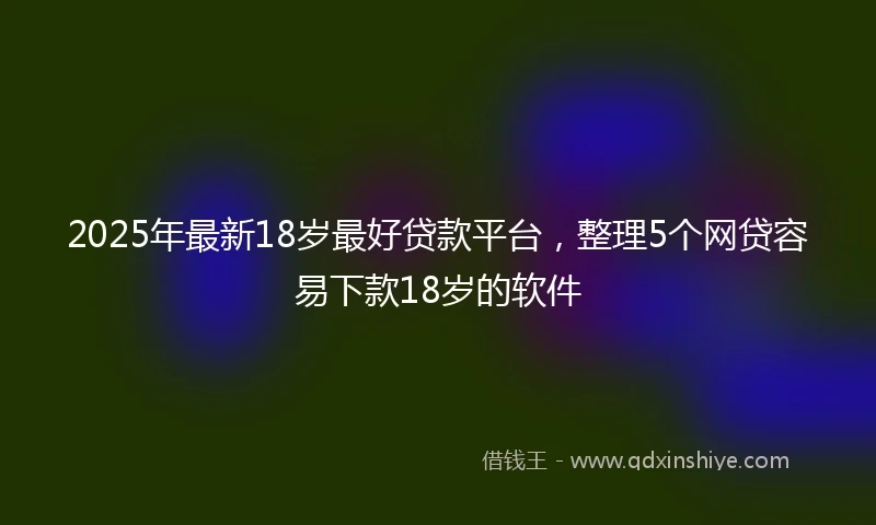 2025年最新18岁最好贷款平台，整理5个网贷容易下款18岁的软件
