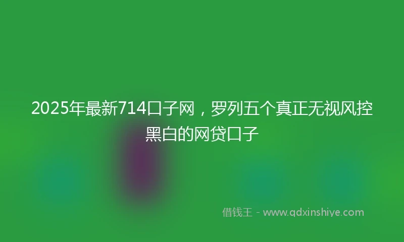 2025年最新714口子网，罗列五个真正无视风控黑白的网贷口子