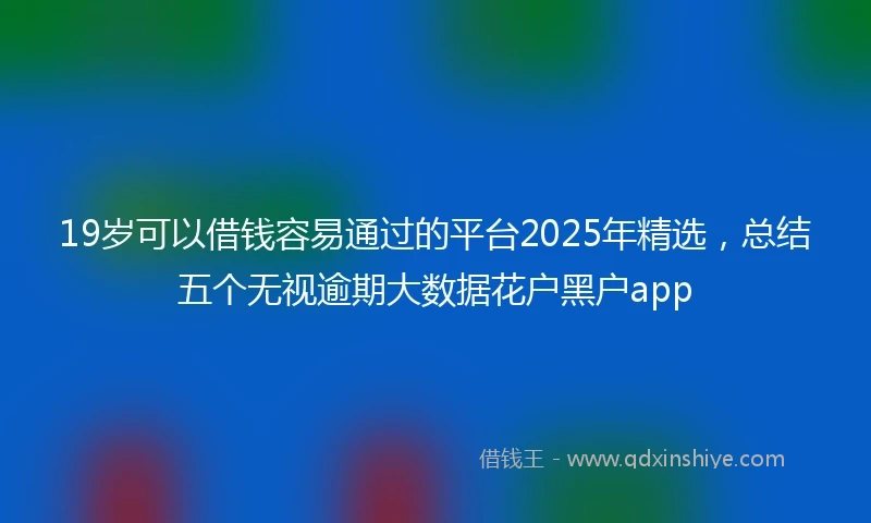 19岁可以借钱容易通过的平台2025年精选，总结五个无视逾期大数据花户黑户app
