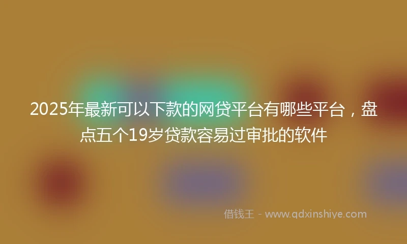 2025年最新可以下款的网贷平台有哪些平台，盘点五个19岁贷款容易过审批的软件