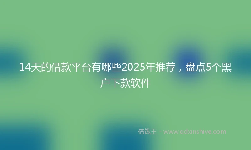 14天的借款平台有哪些2025年推荐，盘点5个黑户下款软件