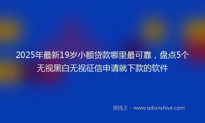 2025年最新19岁小额贷款哪里最可靠，盘点5个无视黑白无视征信申请就下款的软件