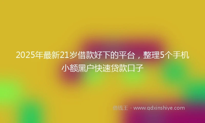 2025年最新21岁借款好下的平台，整理5个手机小额黑户快速贷款口子