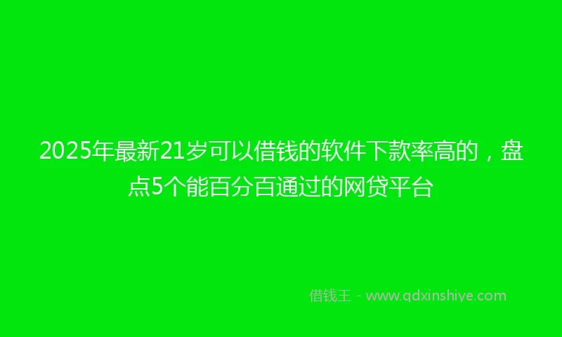 2025年最新21岁可以借钱的软件下款率高的，盘点5个能百分百通过的网贷平台