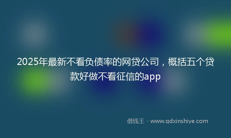 2025年最新不看负债率的网贷公司，概括五个贷款好做不看征信的app