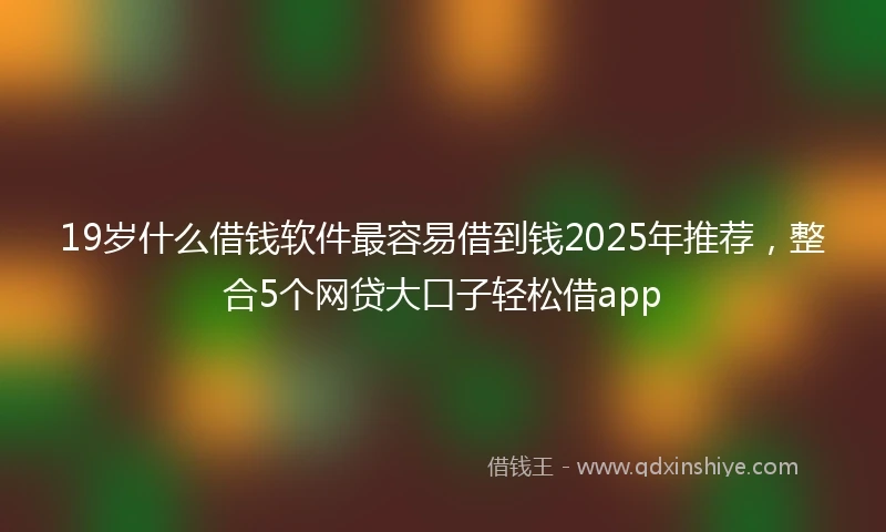 19岁什么借钱软件最容易借到钱2025年推荐，整合5个网贷大口子轻松借app