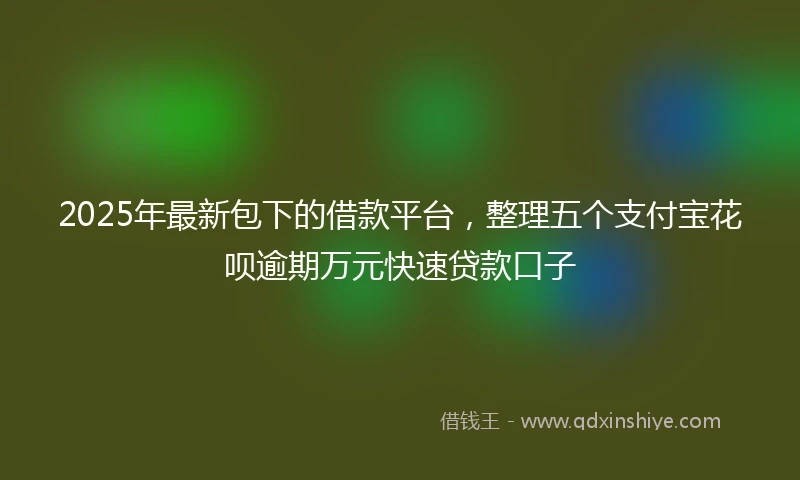 2025年最新包下的借款平台，整理五个支付宝花呗逾期万元快速贷款口子