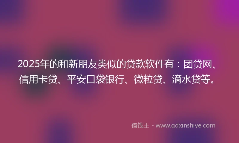 2025年的和新朋友类似的贷款软件有：团贷网、信用卡贷、平安口袋银行、微粒贷、滴水贷等。